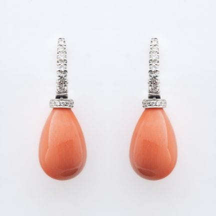 Pendientes en oro blanco con media criolla de diam