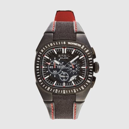 BREIL. Men's wristwatch. Blued steel and leather s