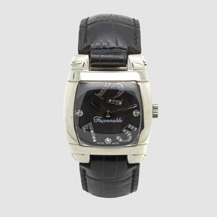 FAÇONABLE. Ladies wrist watch. In steel and leathe