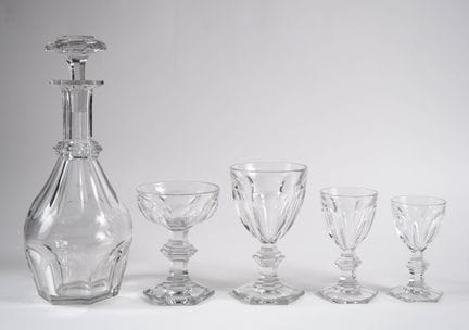 BACCARAT. 
Service de verres en cristal, modèle "H