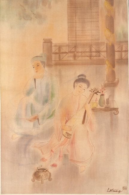 TUNG.
风景
绢本水彩画，右下方有签名 
62 x 41 厘米