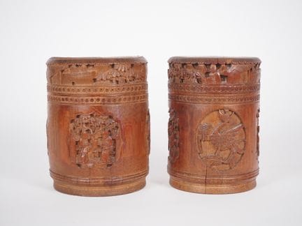 Cina, circa 1900
Coppia di scatole cilindriche di 