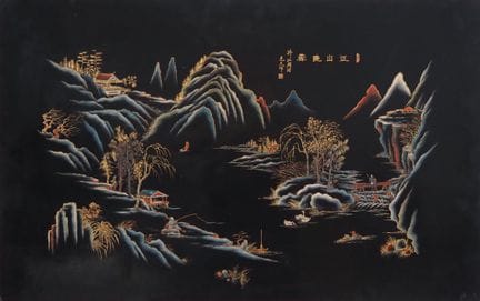 Vietnam, XX secolo
Pannello in lacca nera raffigur