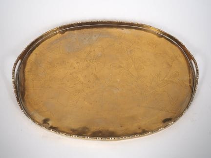 Indochina, um 1920
Kupfertablett mit eingraviertem