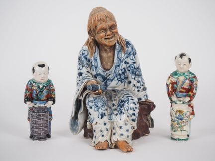 Japon, vers 1900
Ensemble de statuettes en porcela