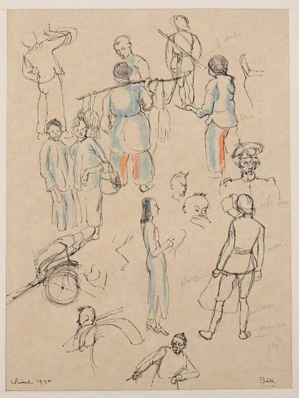 路易-罗伯特-贝特（1898-1948 年，1938 年获印度支那大奖）。
"中国人物研究"。
纸上