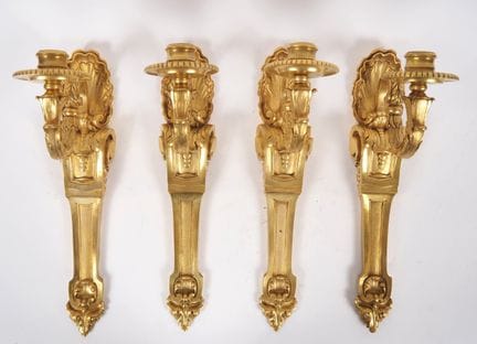 Suite de quatre appliques Napoléon III de style Lo