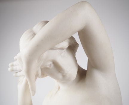 L. FELLI.
"Nymph with Flowers" 
Carrara marble scu