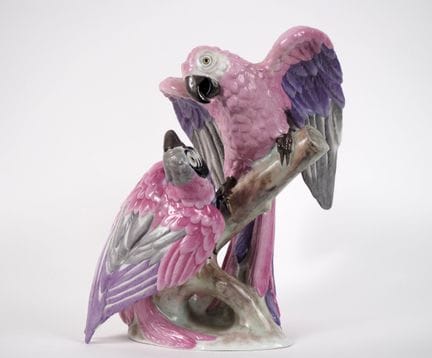 Groupe 1900 en porcelaine polychrome de Locré "les
