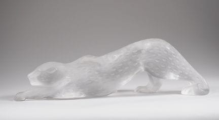 LALIQUE.
"Panther".
Crystal sculpture
Signed 
L. 3