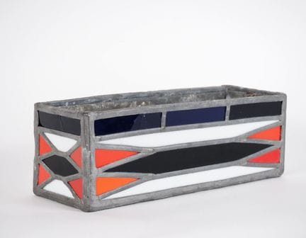 Art Deco Dutch planter made of tricolor stained gl