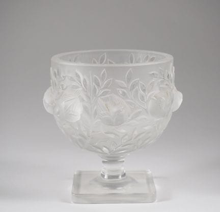 LALIQUE France. 
"Elisabeth"
Crystal stemmed bowl 