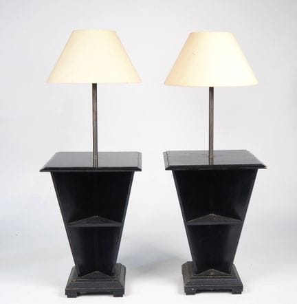 Pair of coffee tables converted into tapered floor