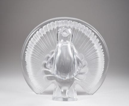 DAUM. 
"The Peacock Pigeon"
Crystal figurine 
Sign