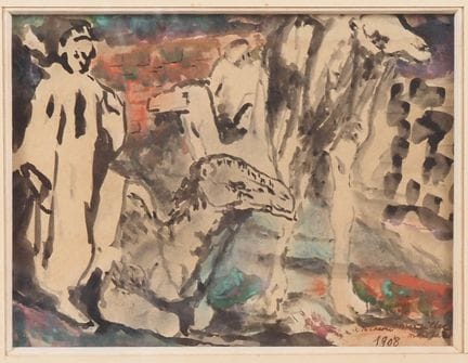 Max JACOB. (1876–1944)
"Arab Scene with a Camel," 