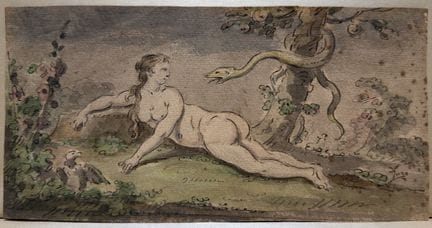 Scuola del XVIII secolo
Eva e il serpente
Inchiost