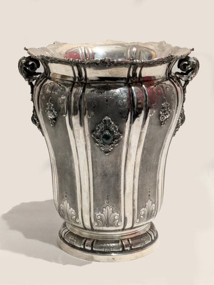 Secchiello in argento italiano (800/00), cabochon 
