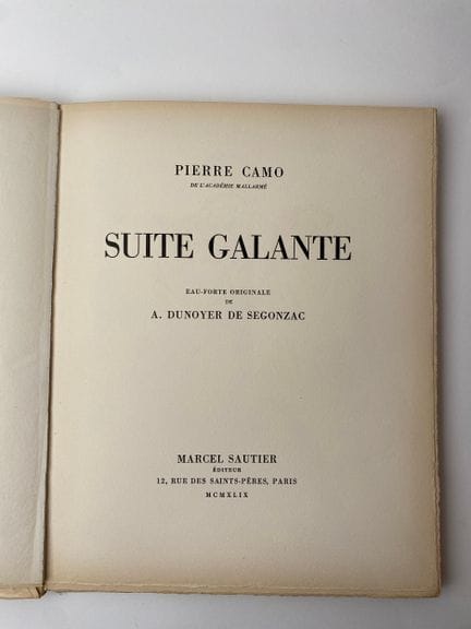Pierre CAMO „Suite galante“, Hrsg. Marcel Sautier,