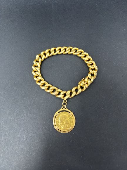Bracciale a maglia gourmette in oro giallo (750/00
