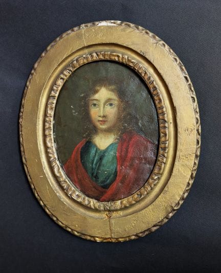 Scuola francese del XVIII secolo
Gesù bambino 
Oli