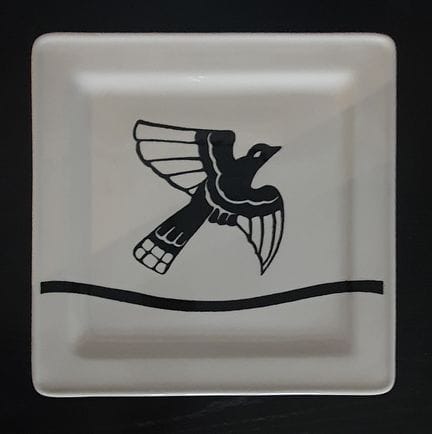 ROYAL BOCH - Piatto quadrato in ceramica con decor