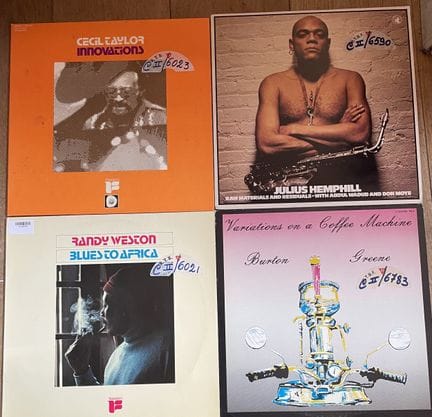 Jazz
Quatre disques 33T - Free Jazz
VG à EX; VG à 