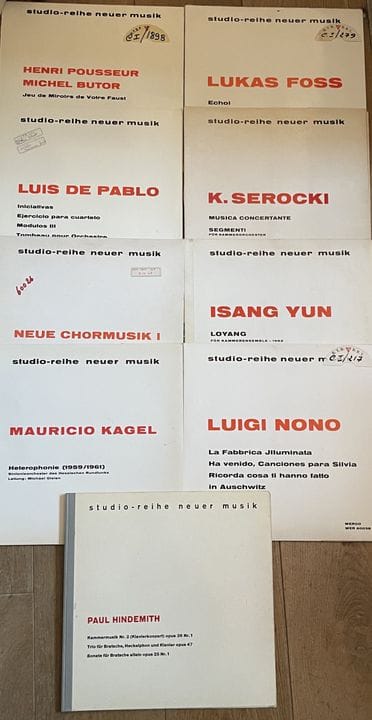 先锋/实验
九张33转黑胶唱片——实验音乐，Wergo厂牌，Studio Reihe Neuer M