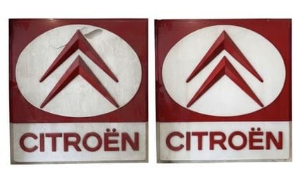 CITROEN : ENSEIGNE en ABS à décor du logo Citroën 