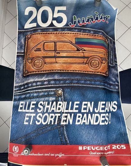 FRADIN D. (XXe) : AFFICHE originale offset "PEUGEO