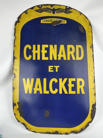 CHENARD et WALCKER : IMPORTANTE PLAQUE PUBLICITAIR