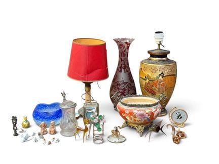 SET composto da fioriera ovale in maiolica smaltat