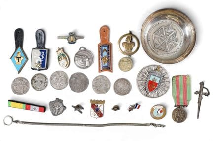 Set of military BADGES and MEDALS.