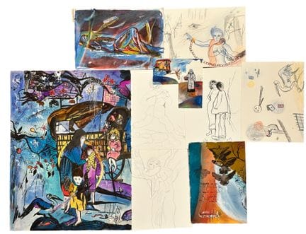 Sandra JAYAT (1939-2015). Serie di disegni, guazzi