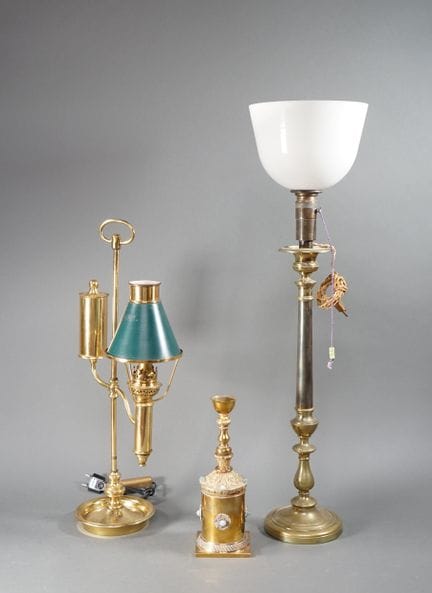 PORTACANDELA trasformato in lampada (H 74 cm), LAM