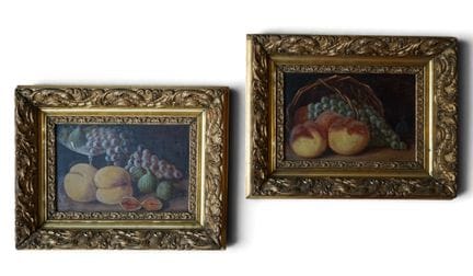 E. MARTINEZ Nature morte con frutta. Coppia di oli