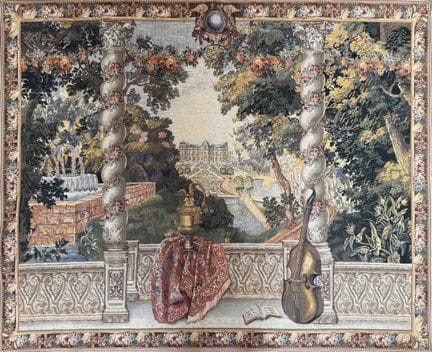 ENGHIEN XX secolo. ARAZZO raffigurante il castello