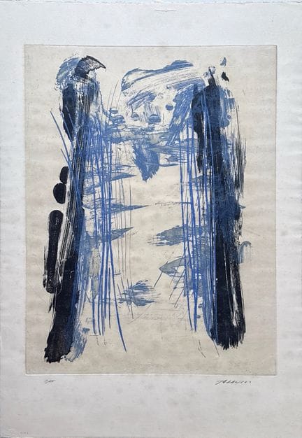 Claude GARANJOUD (1926-2005) Composizione blu. Acq