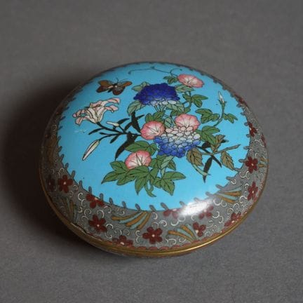 CINA Scatola in smalto cloisonné con decorazioni f