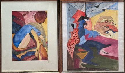 Sandra JAYAT (1939-2025). Due guazzi su carta Arch