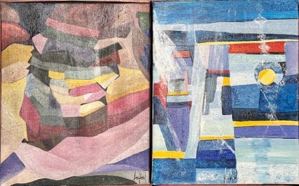 Sandra JAYAT (1939-2025). Due acrilici su tela: *P