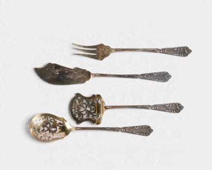 Set aus zwei Fisch- und Dessertschalen aus 950er S