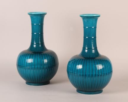Théodore DECK (1823-1891) 
Paire de vases de forme
