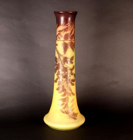 Établissements GALLÉ.
Grand vase fuseau à base pan