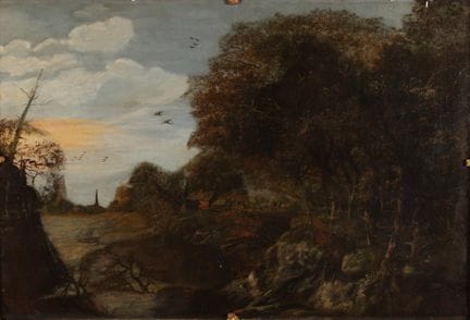 École du Nord, XVIIIe siècle
Paysage boisé avec vi