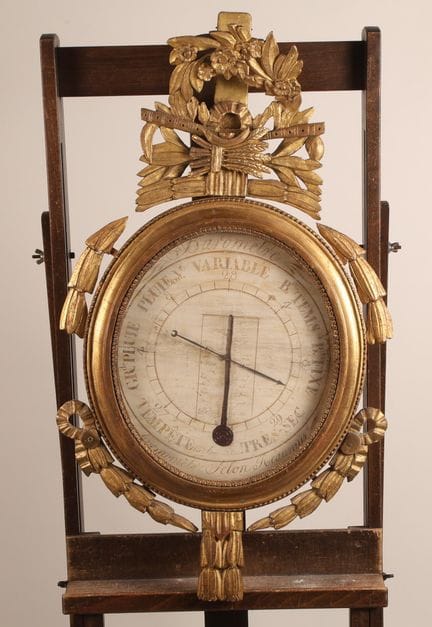 Baromètre thermomètre de forme ovale, en bois rich