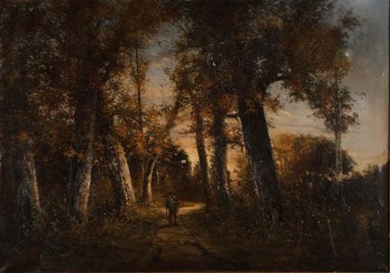 Ecole Française, vers 1870
Chemin forestier
Huile 