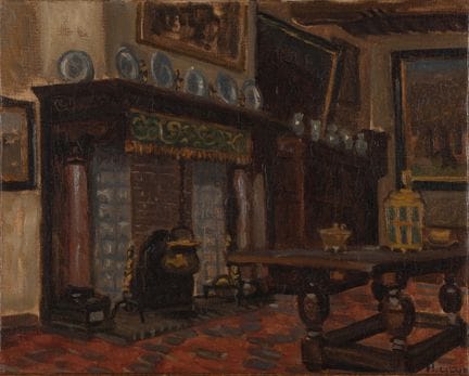 Henri LEJEUNE (1881-1961)
Intérieur de musée 
Huil