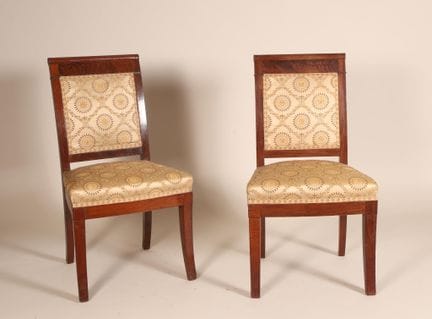 Paire de chaise en acajou et placage d'acajou à do