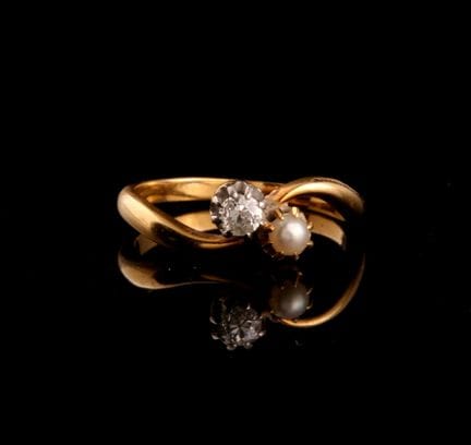 Bague toi et moi  en or jaune 18 carats (750 milli