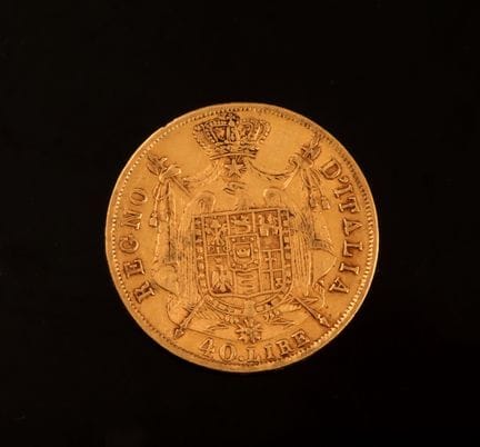Une pièce de 40 lires, empereur Napoléon 1808, en 